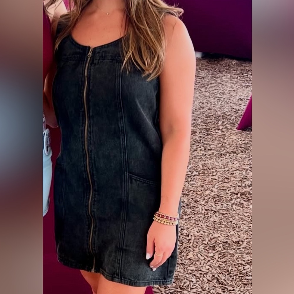 Black Denim Midi Dress